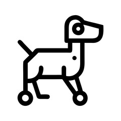 Robot dog companion icon. Dog-shaped robot assisting with tasks playfully.