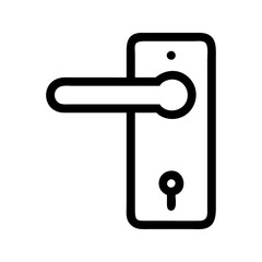 Door handle access symbol icon. Handle indicating entry security control.