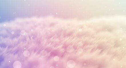 Fototapeta premium Pastel sky aesthetic background with soft clouds and bokeh lights for dreamy designs and wallpapers on transparent background