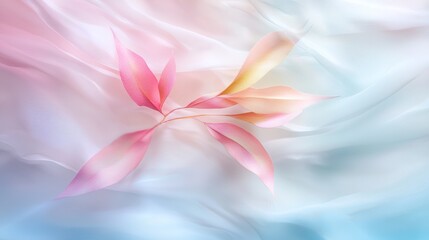 Delicate Pink Leaves on Soft Colorful Background for Artistic Design
