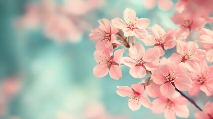 Obraz premium Delicate pink blossoms on a branch (10)