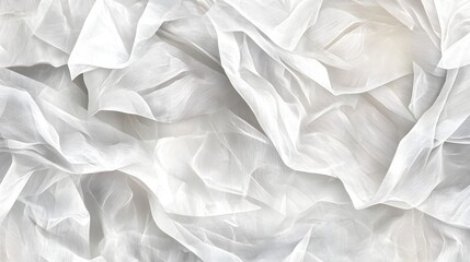 Obraz premium Soft White Fabric Texture with Gentle Folds and Layers for Background Design and Art Projects