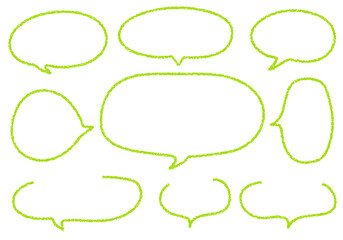 クレヨン素材　手描きのふきだしセット