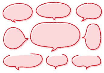 クレヨン素材　手描きのふきだしセット