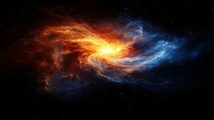 Obraz premium Cosmic swirl of fiery nebulae against a star-studded void