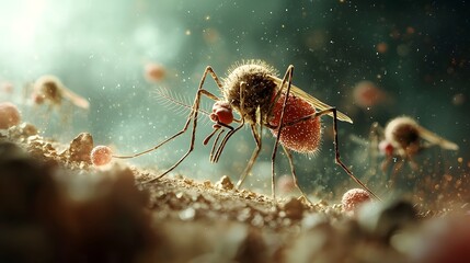 Sleek and simple showcasing the life cycle stages of the Plasmodium parasite the causative agent of malaria highlighting its transmission between mosquito and human hosts in a minimalist style