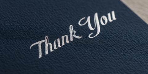 Emotional thank you note closeup elegant setting textured paper interior environment artistic perspective