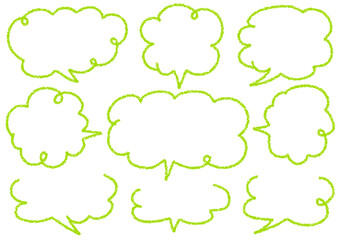 クレヨン素材　手描きのふきだしセット