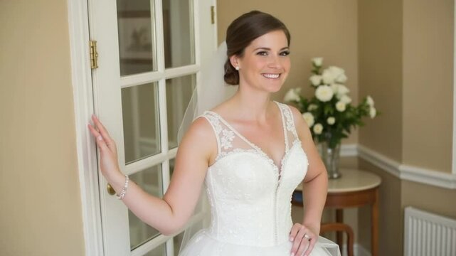 Bride Posing In Her Wedding Day