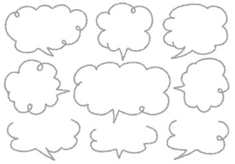 クレヨン素材　手描きのふきだしセット