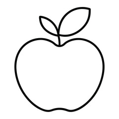Apple outline vector icon on white background 
