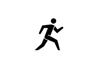 Dynamic Black Silhouette of a Running Person in Motion