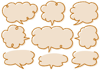 クレヨン素材　手描きのふきだしセット