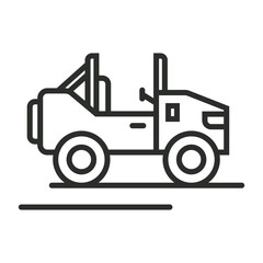 Jeep icon, Jungle symbol outline icon, editable vector illustration and transparent graphic element. Isolated on white background