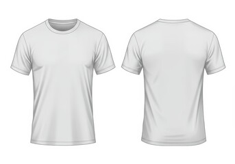 White t-shirt template showing the front and back isolated on a white background