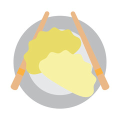 Dumplings Vector Flat Icon Design