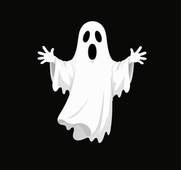 Ghostly Figure Floating in Darkness with Outstretched Arms