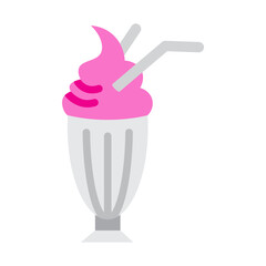 Icecream shake Vector Flat Icon Design