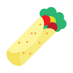 Burrito Vector Flat Icon Design