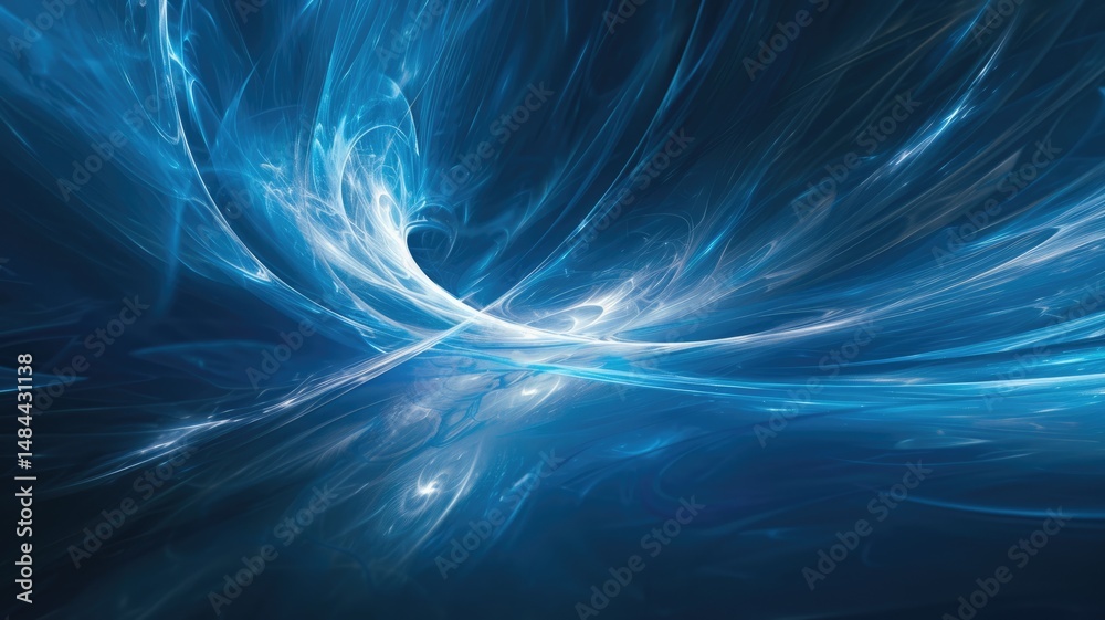 Poster abstract picture of wonderful blue wave in nebula style design connect and flow express energy dynam