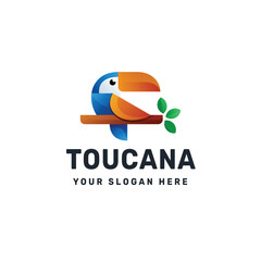 Toucan bird colorful logo vector icon illustration