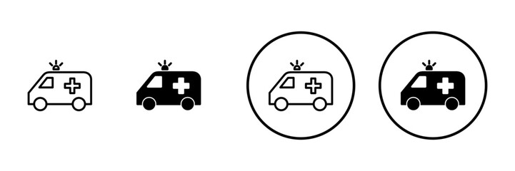 Ambulance icon vector. ambulance truck sign and symbol. ambulance car