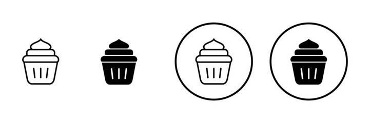 Cup cake icon vector. Cup cake sign and symbol