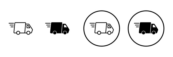 Delivery truck icon vector. Delivery truck sign and symbol. Shipping fast delivery icon