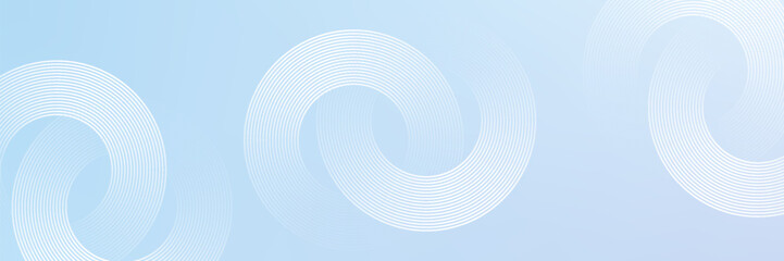 Abstract circle lines on light blue background. Geometric stripe line art design for poster, brochure, cover, website, header, web banner, presentation. modern