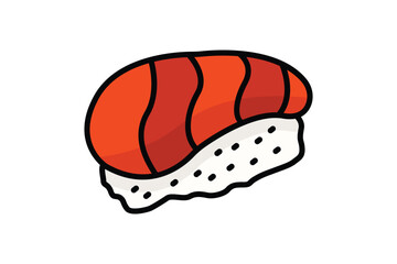 Salmon icon. colored outline icon style. icon related to salmon sushi. food elements vector illustration