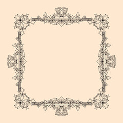 vintage baroque frame with flora engraving ornament
