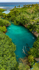 A tropical lagoon near the coastline in Vanuatu.