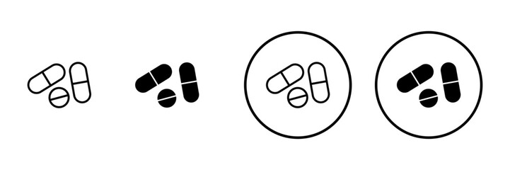 Pills icon vector. capsule icon. Drug sign and symbol