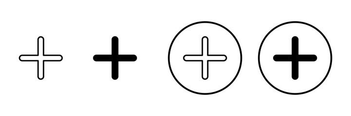 Plus icon vector. Add plus sign and symbol