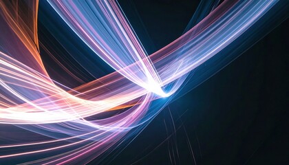 Abstract Light Trails Design In Dark Background