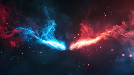 Obraz premium blue vs red smoke