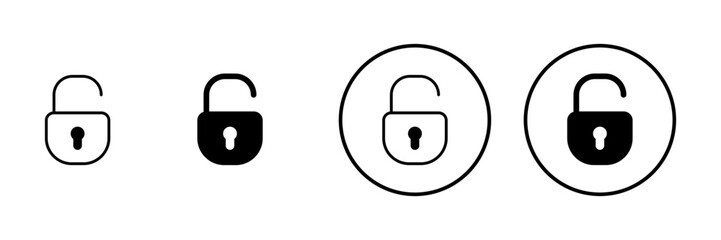 Unlock icon vector. Unlock sign and symbol. unlocked padlock icon