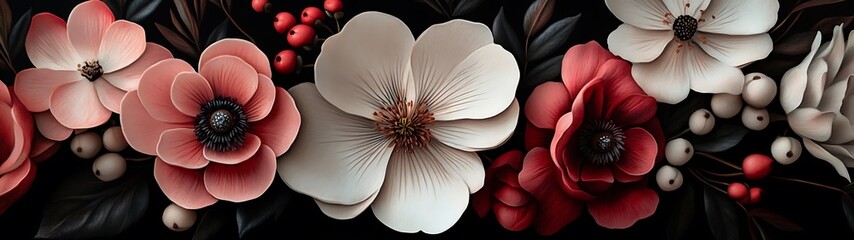 Detailed floral arrangement with vibrant colors