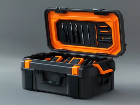 Open toolbox with assorted tools