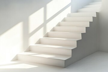 White modern interior stairs