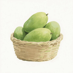 Amber Glow: Watercolor Ripe mango isolated vector illustration svg