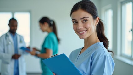 Young nurse working at the hospital