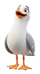 Fototapeta premium Amusing cartoon seagull stands tall
