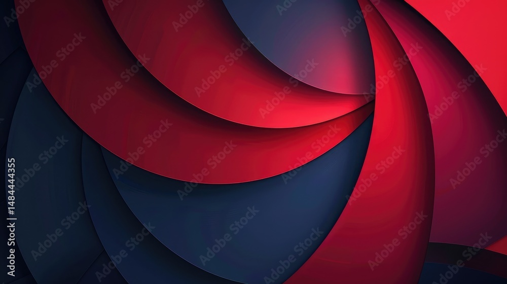 Fototapete the abstract picture of the red circle round curve shape with multiple circular wave, the abstract s
