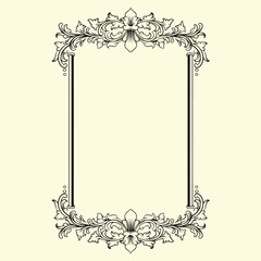 vintage baroque frame with flora engraving ornament