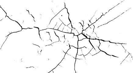Black and white texture. Crack vector isolated elements. Vector grunge cracked texture style with cracked texture. 