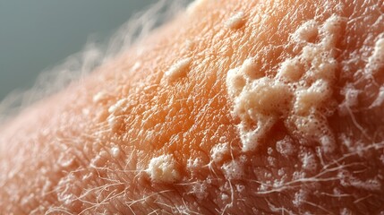 Fototapeta premium Close up shot of a person s upper arm with a developing ringworm infection characterized by a circular rash and irritated skin texture