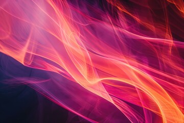 Obraz premium Abstract of neon light glowing with digital technology design. High tech vivid laser illuminated with contemporary concept in cyberspace style perfect for cyber theme background and wallpaper. AIG51.