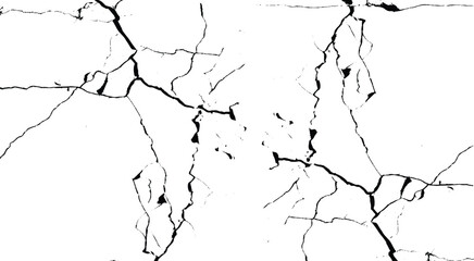 Earthquake and ground cracks, craquelure and damaged wall texture. Vector illustration
