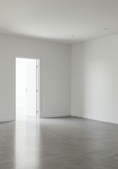 Empty Room: Minimalist Interior with Open Doorway